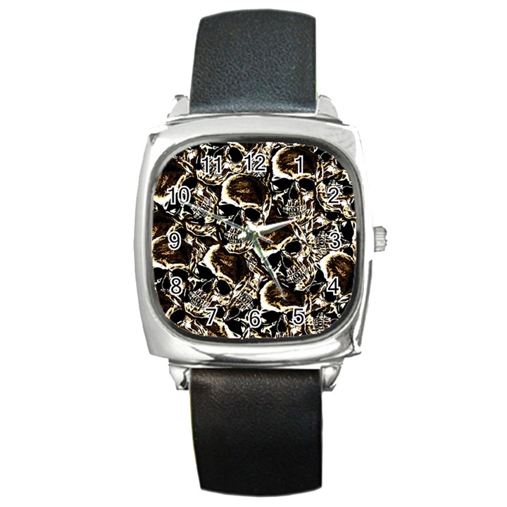 Skull pattern Square Metal Watch