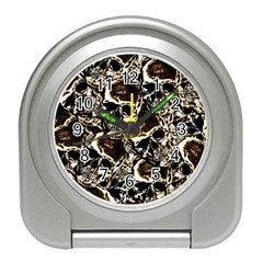 Skull Pattern Travel Alarm Clocks by ValentinaDesign