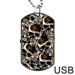 Skull Pattern Dog Tag Usb Flash (one Side) by ValentinaDesign