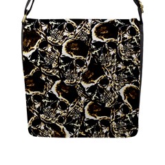 Skull Pattern Flap Messenger Bag (l) 