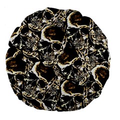 Skull Pattern Large 18  Premium Flano Round Cushions