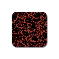 Skull Pattern Rubber Coaster (square)  by ValentinaDesign