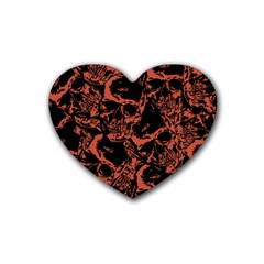 Skull Pattern Rubber Coaster (heart)  by ValentinaDesign