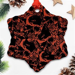 Skull Pattern Snowflake Ornament (two Sides) by ValentinaDesign