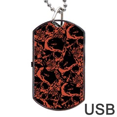 Skull Pattern Dog Tag Usb Flash (two Sides) by ValentinaDesign