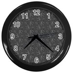 Floral pattern Wall Clocks (Black) Front