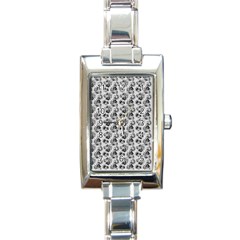 Floral Pattern Rectangle Italian Charm Watch