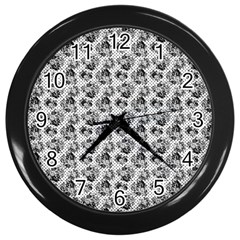 Floral Pattern Wall Clocks (black)