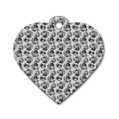 Floral Pattern Dog Tag Heart (one Side)