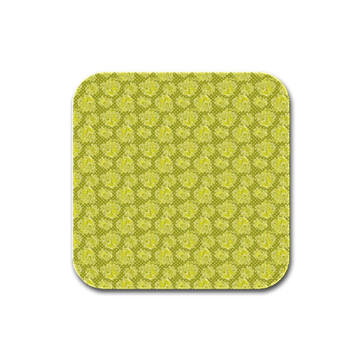 Floral pattern Rubber Square Coaster (4 pack) 