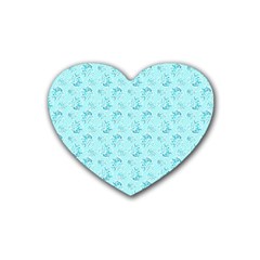 Floral pattern Heart Coaster (4 pack) 