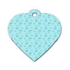 Floral pattern Dog Tag Heart (One Side)