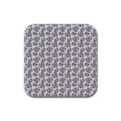 Floral Pattern Rubber Square Coaster (4 Pack) 