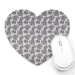 Floral Pattern Heart Mousepads