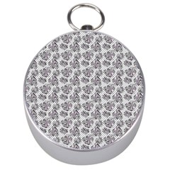 Floral Pattern Silver Compasses