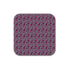 Floral Pattern Rubber Square Coaster (4 Pack)  by ValentinaDesign