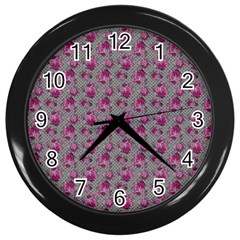 Floral Pattern Wall Clocks (black)