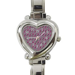 Floral Pattern Heart Italian Charm Watch by ValentinaDesign