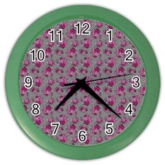 Floral Pattern Color Wall Clocks