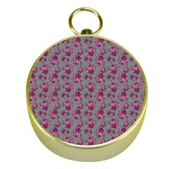 Floral Pattern Gold Compasses