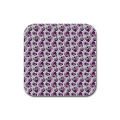 Floral pattern Rubber Square Coaster (4 pack) 