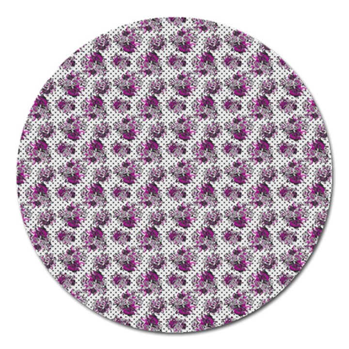 Floral pattern Magnet 5  (Round)