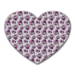 Floral pattern Heart Mousepads