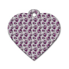 Floral pattern Dog Tag Heart (One Side)