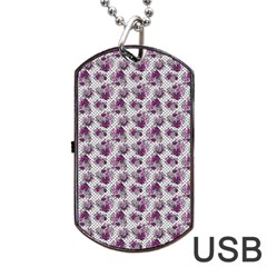 Floral pattern Dog Tag USB Flash (Two Sides)