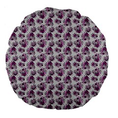 Floral Pattern Large 18  Premium Flano Round Cushions