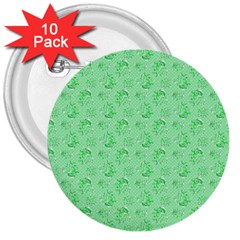 Floral Pattern 3  Buttons (10 Pack) 