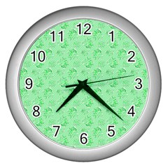 Floral Pattern Wall Clocks (silver) 