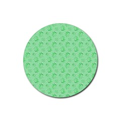 Floral Pattern Rubber Coaster (round) 