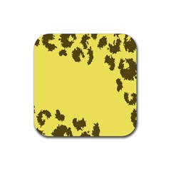 Banner Polkadot Yellow Grey Spot Rubber Coaster (square)  by Mariart