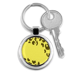 Banner Polkadot Yellow Grey Spot Key Chains (round)  by Mariart