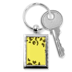 Banner Polkadot Yellow Grey Spot Key Chains (rectangle) 