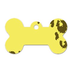 Banner Polkadot Yellow Grey Spot Dog Tag Bone (two Sides) by Mariart