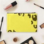 Banner Polkadot Yellow Grey Spot Cosmetic Bag (Medium)  Back