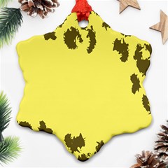 Banner Polkadot Yellow Grey Spot Ornament (snowflake) by Mariart