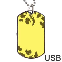 Banner Polkadot Yellow Grey Spot Dog Tag Usb Flash (two Sides) by Mariart