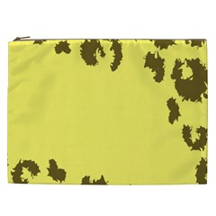 Banner Polkadot Yellow Grey Spot Cosmetic Bag (xxl)  by Mariart