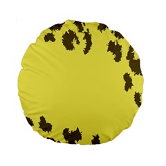 Banner Polkadot Yellow Grey Spot Standard 15  Premium Round Cushions by Mariart