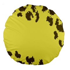 Banner Polkadot Yellow Grey Spot Large 18  Premium Round Cushions by Mariart