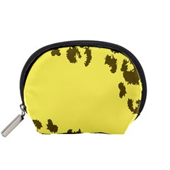 Banner Polkadot Yellow Grey Spot Accessory Pouches (small)  by Mariart