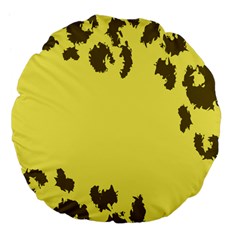 Banner Polkadot Yellow Grey Spot Large 18  Premium Flano Round Cushions