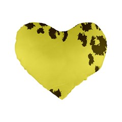 Banner Polkadot Yellow Grey Spot Standard 16  Premium Flano Heart Shape Cushions by Mariart