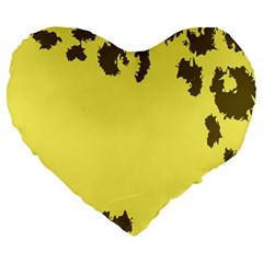 Banner Polkadot Yellow Grey Spot Large 19  Premium Flano Heart Shape Cushions by Mariart