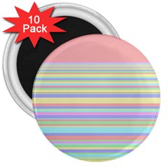 All Ratios Color Rainbow Pink Yellow Blue Green 3  Magnets (10 Pack)  by Mariart