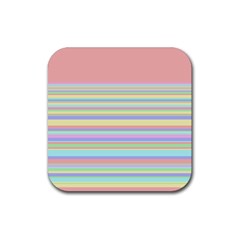 All Ratios Color Rainbow Pink Yellow Blue Green Rubber Coaster (square) 