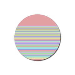 All Ratios Color Rainbow Pink Yellow Blue Green Rubber Round Coaster (4 Pack)  by Mariart